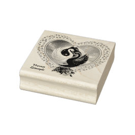 Carimbo De Borracha Cisne negro e um cisne branco