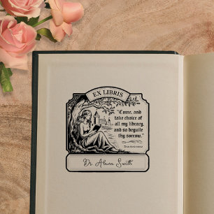 Carimbo De Borracha Citação Elegante de Shakespeare Ex Libris