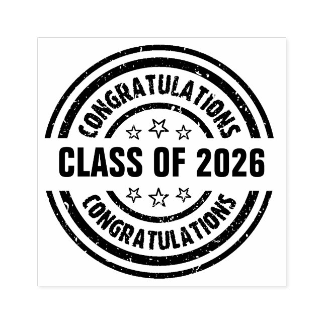 Carimbo De Borracha Classe de graduação de 2026 (Impressão)