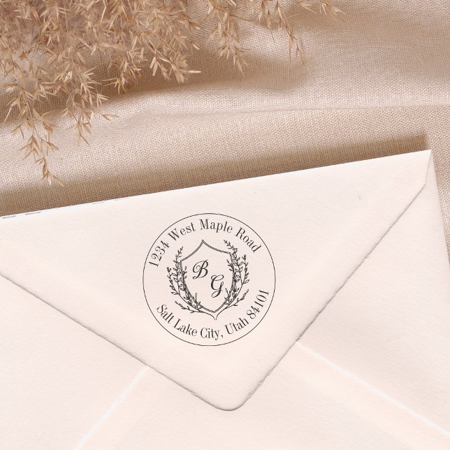 Carimbo De Borracha Classic monogram wedding crest (Criador carregado)