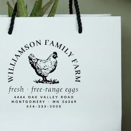 Carimbo De Borracha Clássico Grande Hen Ovo Cartonagem Endereço de Dev