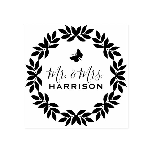 Carimbo De Borracha Clássico Sr. & Sra. (Impressão)