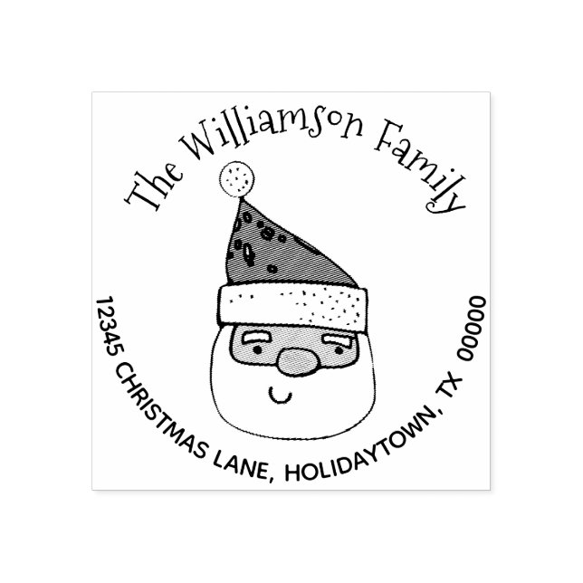 Carimbo De Borracha Claus Moderno e Bonito de Papai Noel de Regresso n (Impressão)