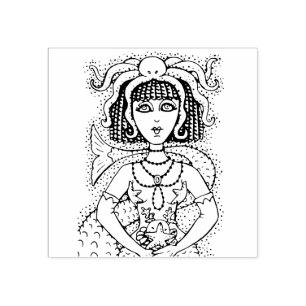 CARIMBO DE BORRACHA CLEOPATRA OCTOPUS MERMAID, FANTASIA GÓTICO SIREN