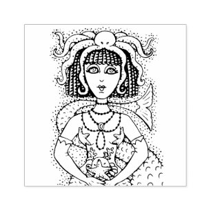 CARIMBO DE BORRACHA CLEOPATRA OCTOPUS MERMAID, FANTASIA GÓTICO SIREN