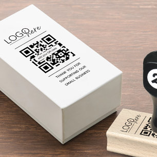 Carimbo De Borracha Código QR de Agradecimento para Pequenas Empresas