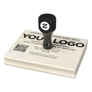 Carimbo De Borracha Código Qr personalizado para o logotipo online de
