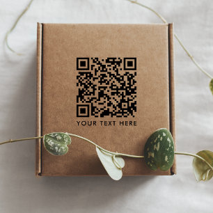Carimbo De Borracha Código QR   Seu texto moderno e minimalista simpl