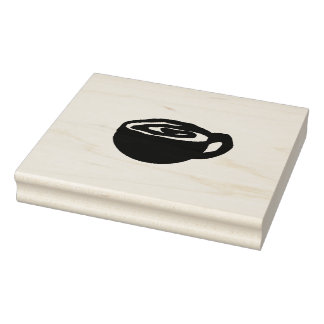 Carimbo De Borracha Coffee Cup With Swirl Rubber Stamp