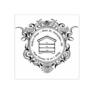 Carimbo De Borracha Colmeia e rede de Honeybee Frame HONEY elaboradas