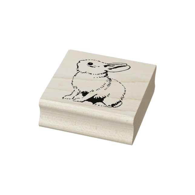 Carimbo de borracha com coelho vintado (Carimbo)