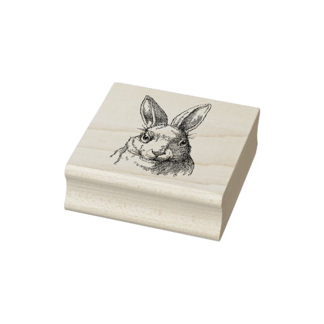 Carimbo de borracha com coelho vintado (Carimbo)