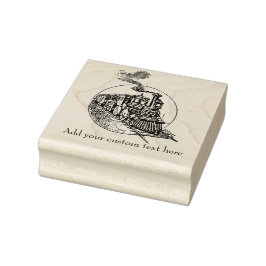 Carimbo De Borracha Comboio Locomotivo Vintage com Motor a Vapor com T