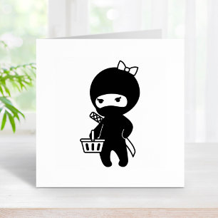 Carimbo De Borracha Comprando Ninja Girl