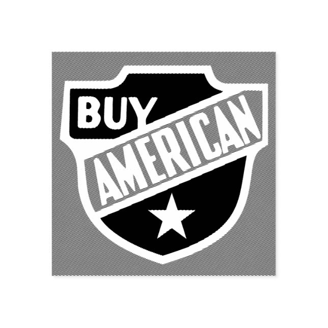 Carimbo De Borracha Compre Americano (Impressão)