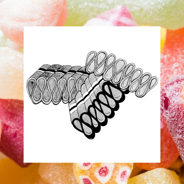 Carimbo De Borracha Compro Docinho de Fita Fashiado Velho  de Fita de  (Ribbon candy stamp)