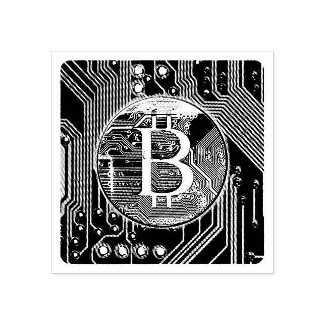 Carimbo De Borracha Conselho Bitcurrency e Circuito Criptomoeda (Impressão)