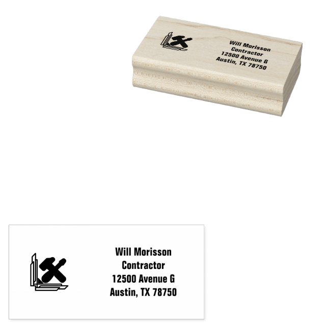 Carimbo De Borracha Construção Moderna de Edifícios Dourado & Preto (Carimbado)