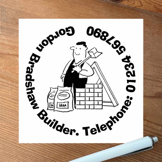 Carimbo De Borracha Construtor geral com materiais de construção. (Criador carregado)