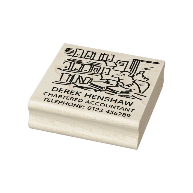 Carimbo De Borracha Contador Caracterizado Trocado por Paperwork (Carimbo)