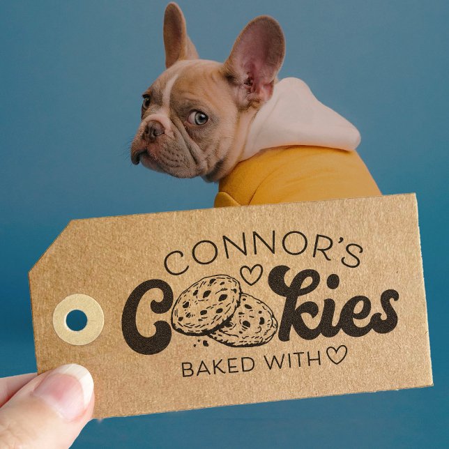 Carimbo De Borracha Cookies Backed With Love Heart Custom Name (Criador carregado)