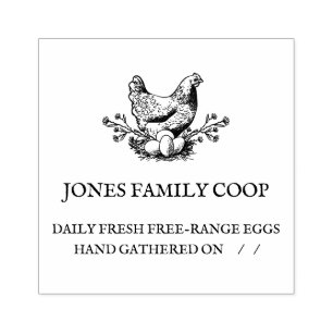 Carimbo De Borracha Coop de frango personalizado com ovos frescos de F