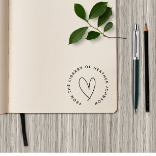Carimbo De Borracha Coração Bastante Simples Do Livro Personalizado Da