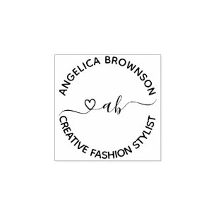 Carimbo De Borracha Coração de inscrição manuscrita