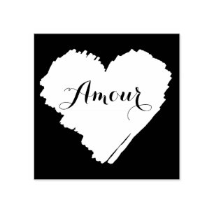 Carimbo De Borracha Coração Francês KiniArt