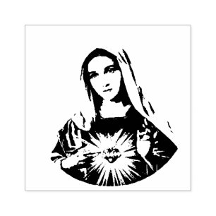 Carimbo De Borracha Coração imaculado da mãe dolorosa de Mary