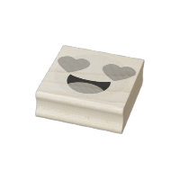 Coração Olhos Emoji Wood Art Stamp