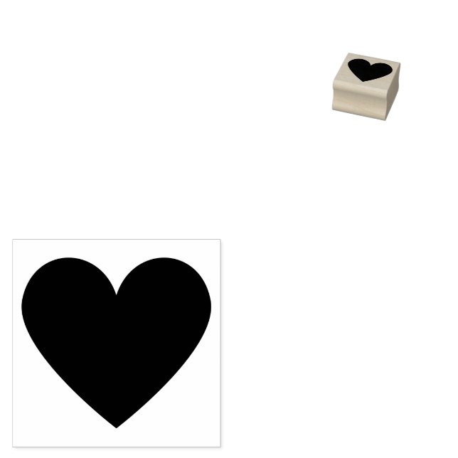 Carimbo De Borracha Coração Simples Moderno Personalizado Com Amor (Carimbado)