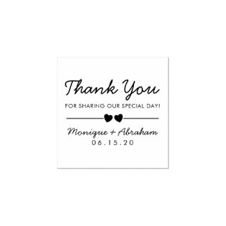 Carimbo De Borracha Corações Personalizados e Tipografia Obrigado Casa