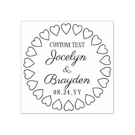 Carimbo De Borracha Corações Simples Casamento Obrigado ou Salve a Dat