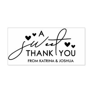 Carimbo De Borracha Corações Um Doce Obrigado Favor De Casamento