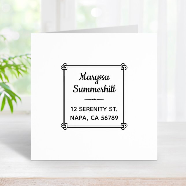 Carimbo De Borracha Corner Heart Shapt Knot Frame Address 1x1 (Criador carregado)