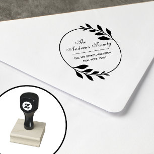 Carimbo De Borracha Coroa de Folhas Minimalista Moderna