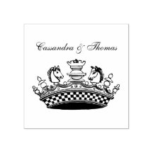 Coroa Vintage Com Nome de Peças de Xadrez