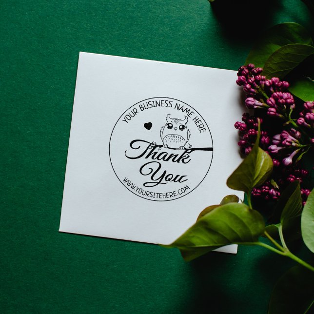 Carimbo De Borracha Coruja Bonita Obrigado (Criador carregado)