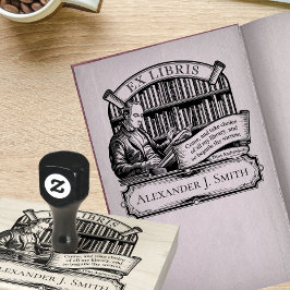 Carimbo De Borracha Cota Clássica Ex Libris Elegante Vintage