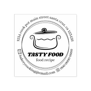 Carimbo De Borracha Cozinhar Recebe Comida