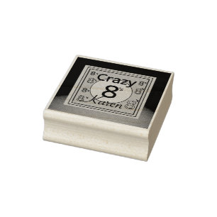 Carimbo De Borracha Crazy 8s personalizado
