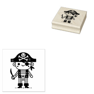 Carimbo De Borracha Crianças Cute Pirata