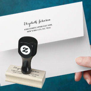 Carimbo De Borracha Criar Endereço de Devolução de Nome Elegante Si