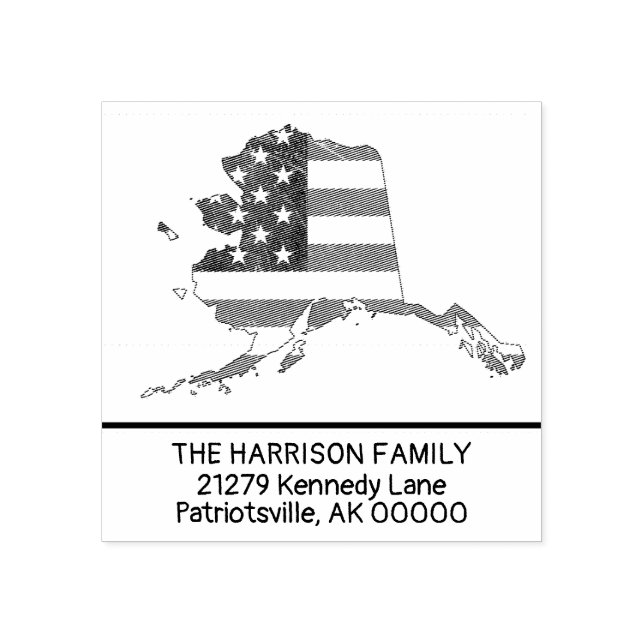 Carimbo De Borracha Criar Nome Próprio da Família Alaska Endereço de R (Impressão)