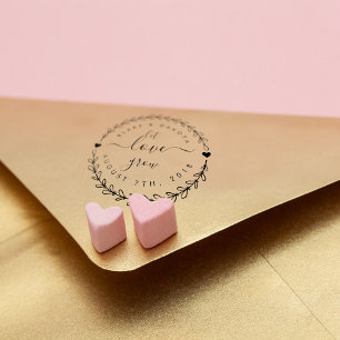 Carimbo De Borracha Criar seu próprio rústico deixe o amor crescem a