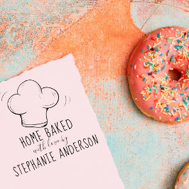 Carimbo De Borracha Crie a casa de chapéu do Chef desenhado à mão