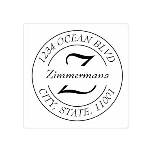 Carimbo De Borracha Crie a sua própria ronda de monogramas simples mod