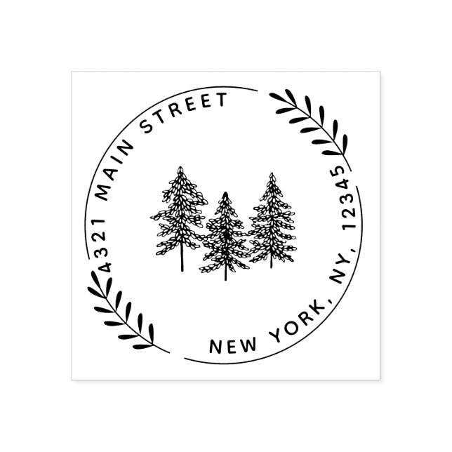 Carimbo De Borracha Crie a sua própria ronda moderna (Impressão)