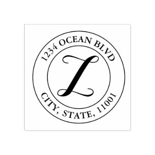 Carimbo De Borracha Crie o seu próprio Monograma Elegante